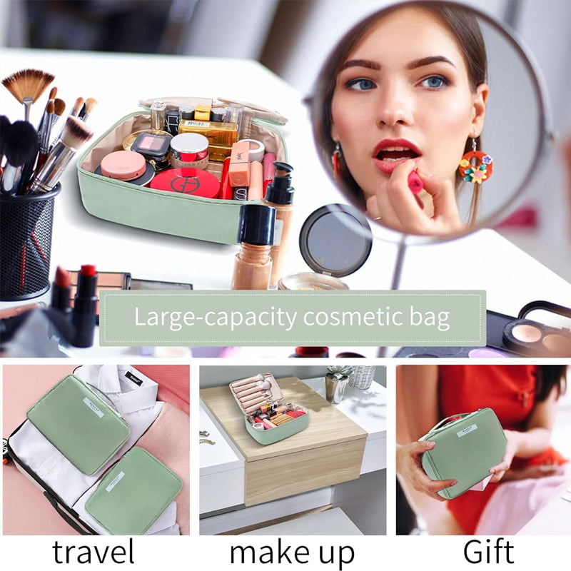 Ladies Cosmetics Bag – Compact Design – Handle – Lightweight – Zipper Closure – Travel Bag