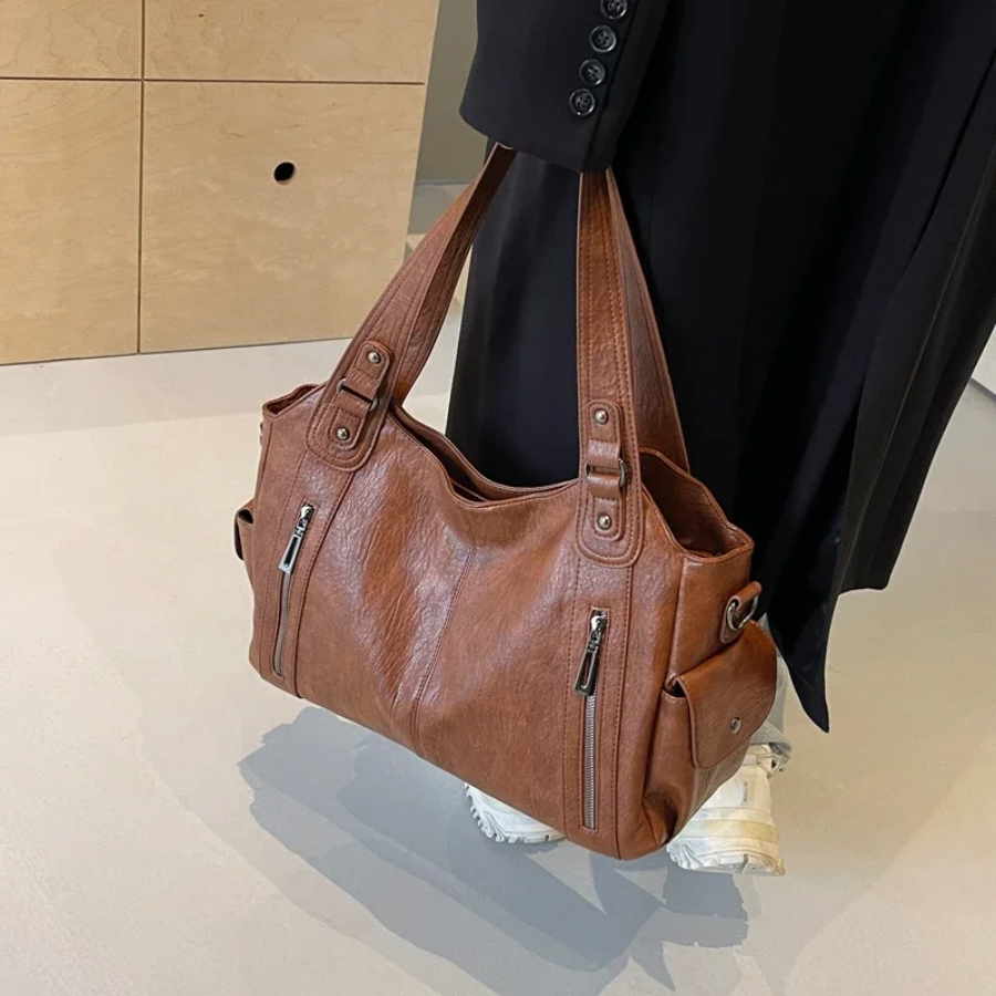 Ladies Handbag – Structured Design – Multiple Compartments – Metal Details – Hand/Shoulder Carryable