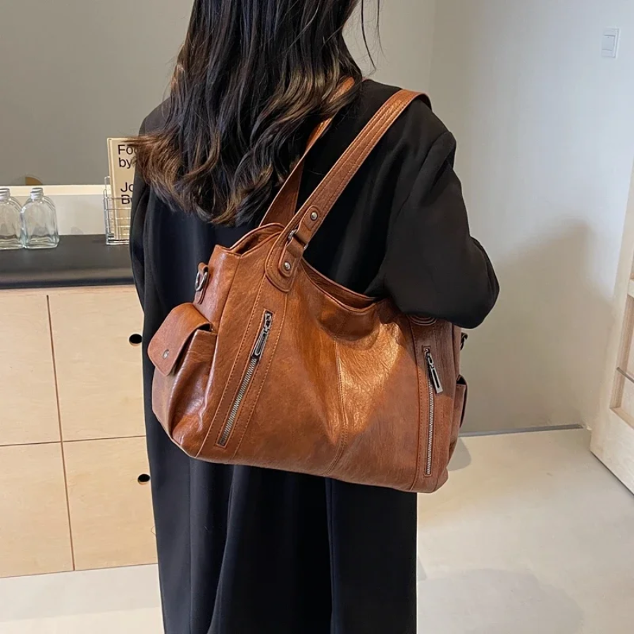 Ladies Handbag – Structured Design – Multiple Compartments – Metal Details – Hand/Shoulder Carryable