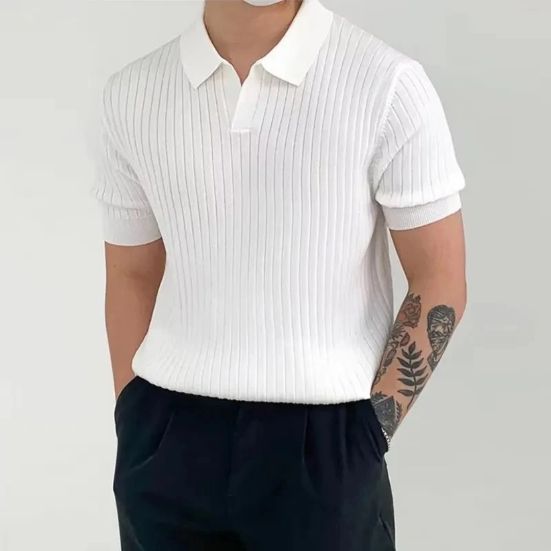 Elijah | Elegant Ribbed Polo For Men