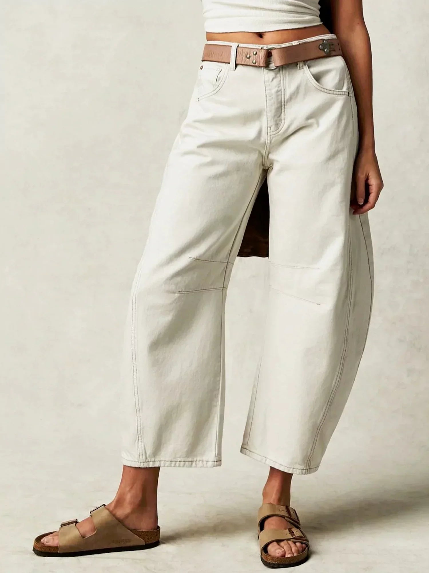 Ladies Pants - Wide Legs - High Waist - Comfortable Fit - Trendy Leopard Print
