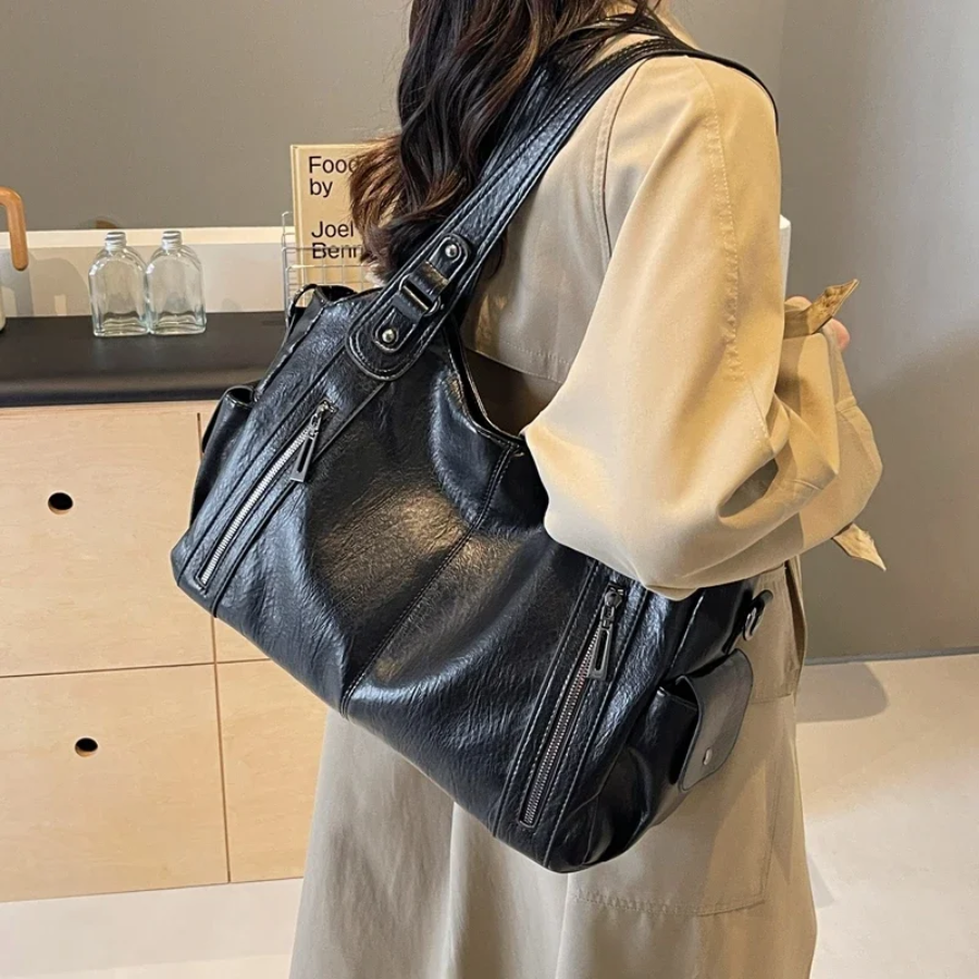 Ladies Handbag – Structured Design – Multiple Compartments – Metal Details – Hand/Shoulder Carryable