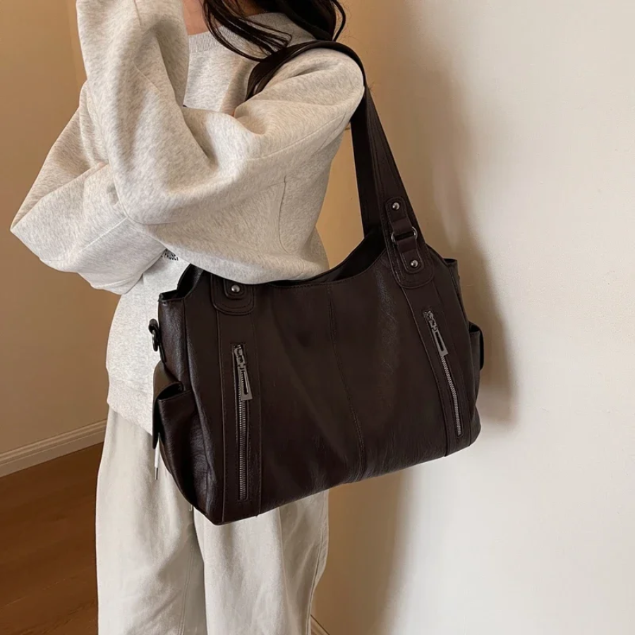 Ladies Handbag – Structured Design – Multiple Compartments – Metal Details – Hand/Shoulder Carryable
