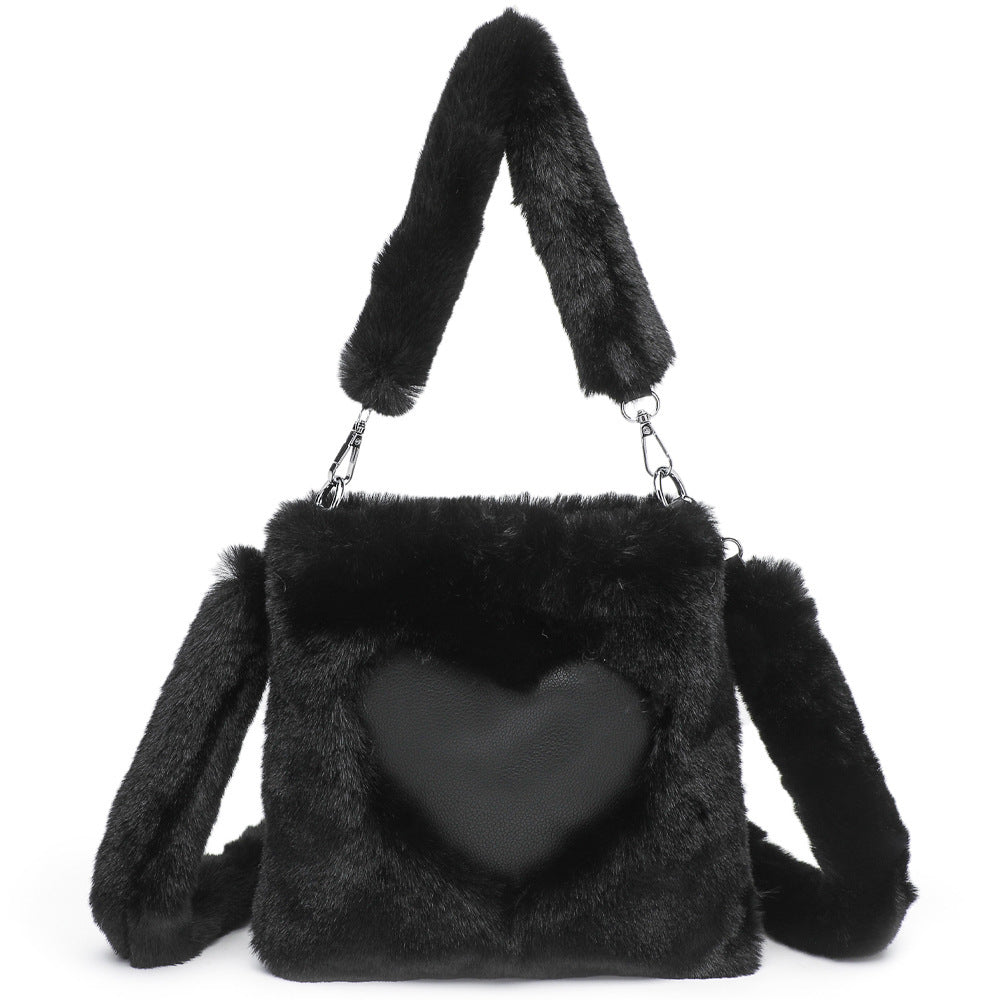 Ellie - Fluffy Heart-Shaped Tote Bag