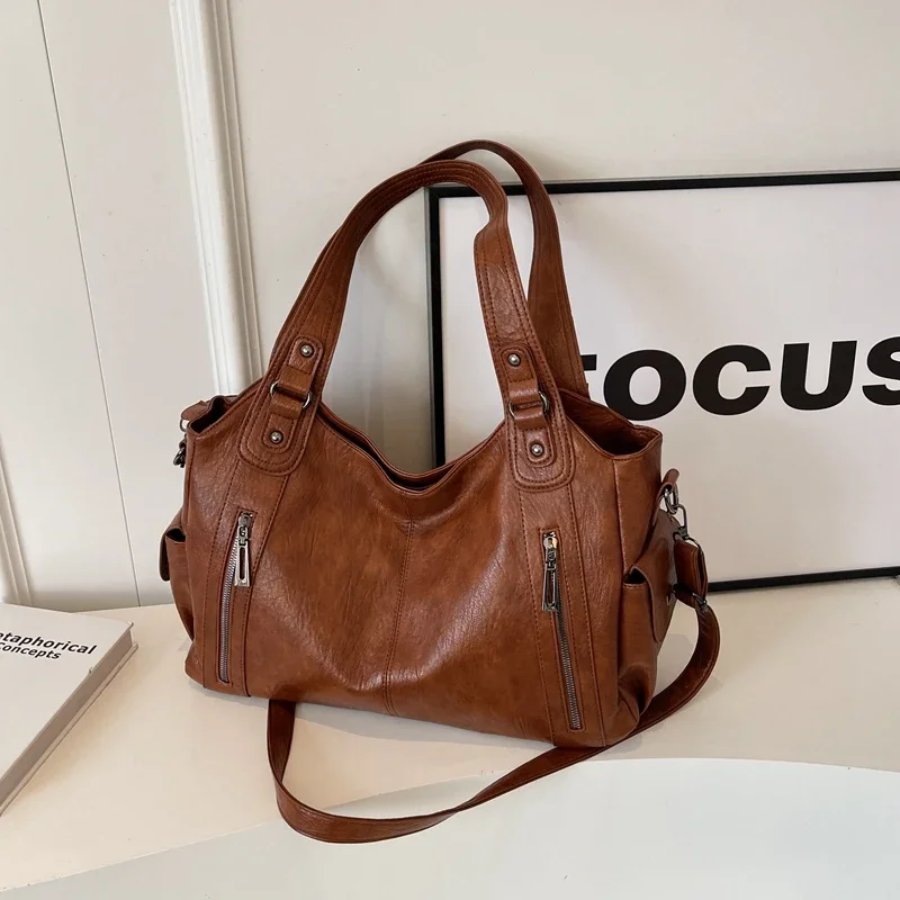 Ladies Handbag – Structured Design – Multiple Compartments – Metal Details – Hand/Shoulder Carryable