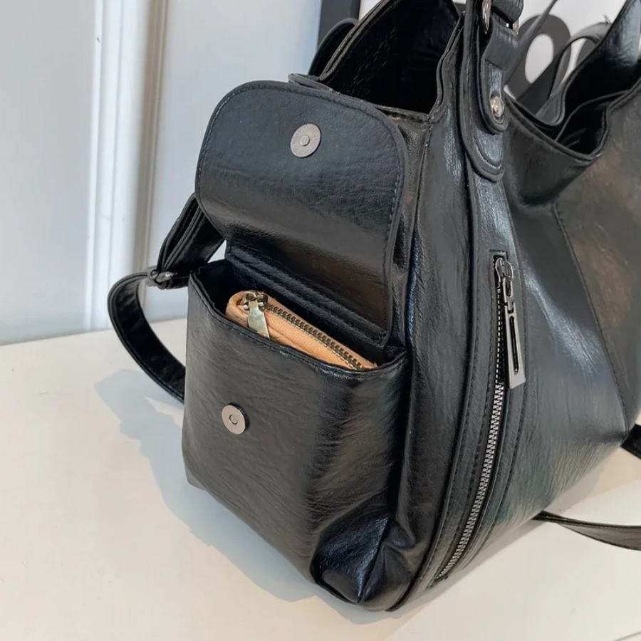 Ladies Handbag – Structured Design – Multiple Compartments – Metal Details – Hand/Shoulder Carryable