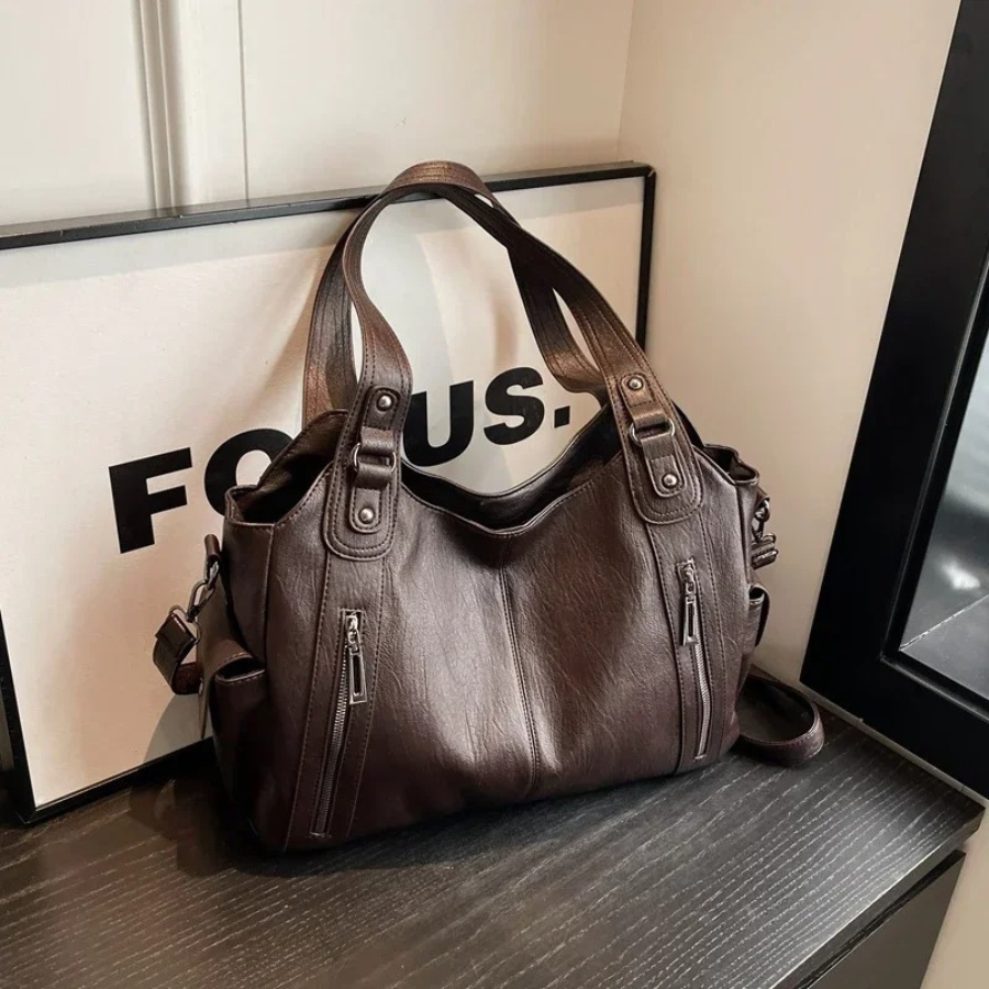 Ladies Handbag – Structured Design – Multiple Compartments – Metal Details – Hand/Shoulder Carryable