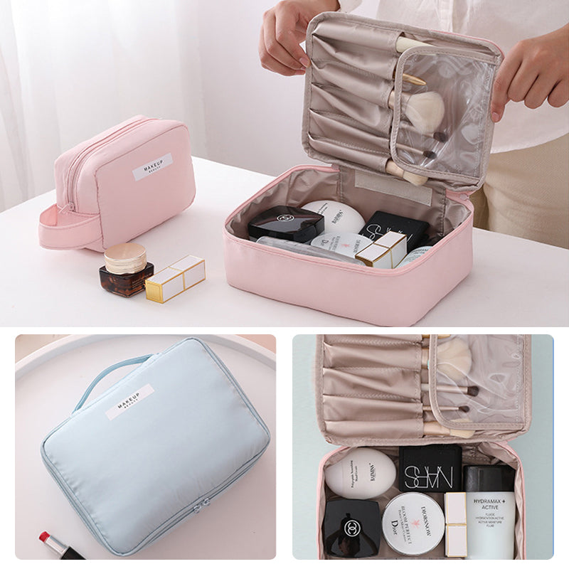 Ladies Cosmetics Bag – Compact Design – Handle – Lightweight – Zipper Closure – Travel Bag