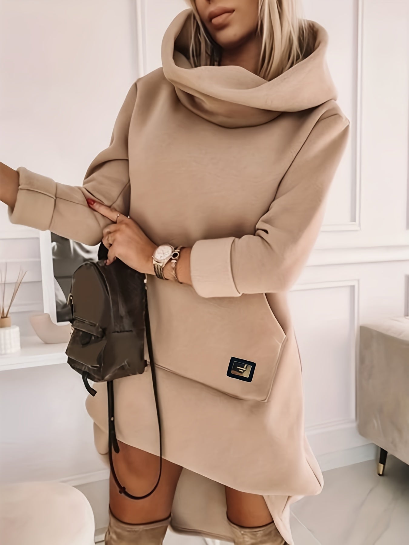 Laurel - Sweater dress with hood