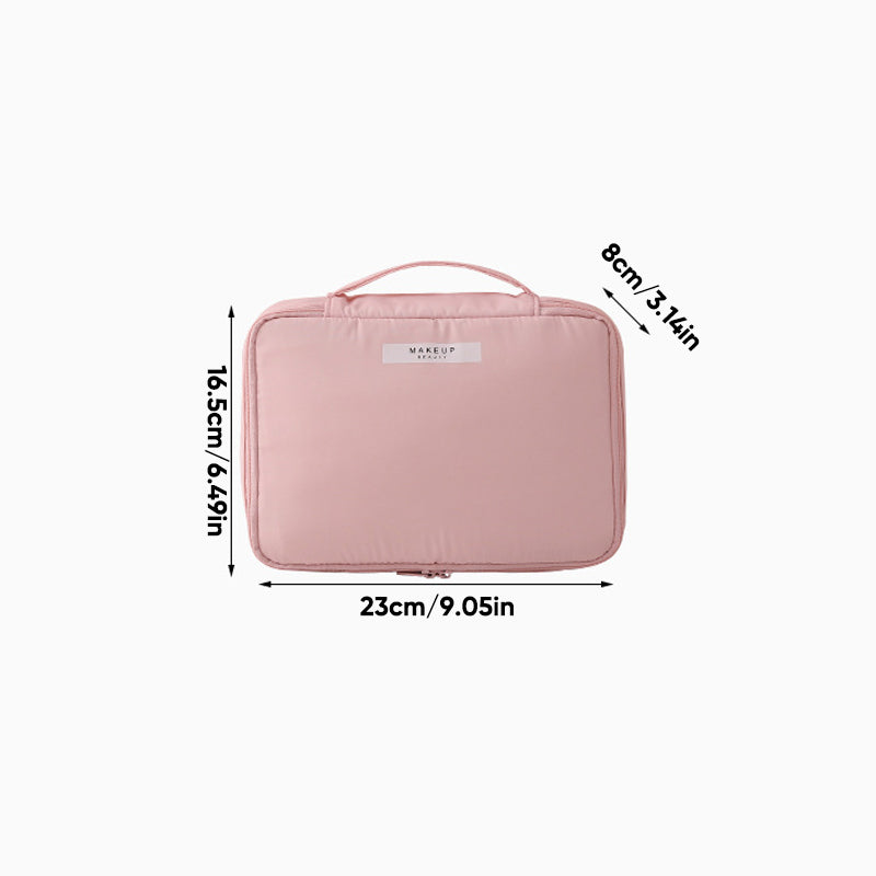 Ladies Cosmetics Bag – Compact Design – Handle – Lightweight – Zipper Closure – Travel Bag