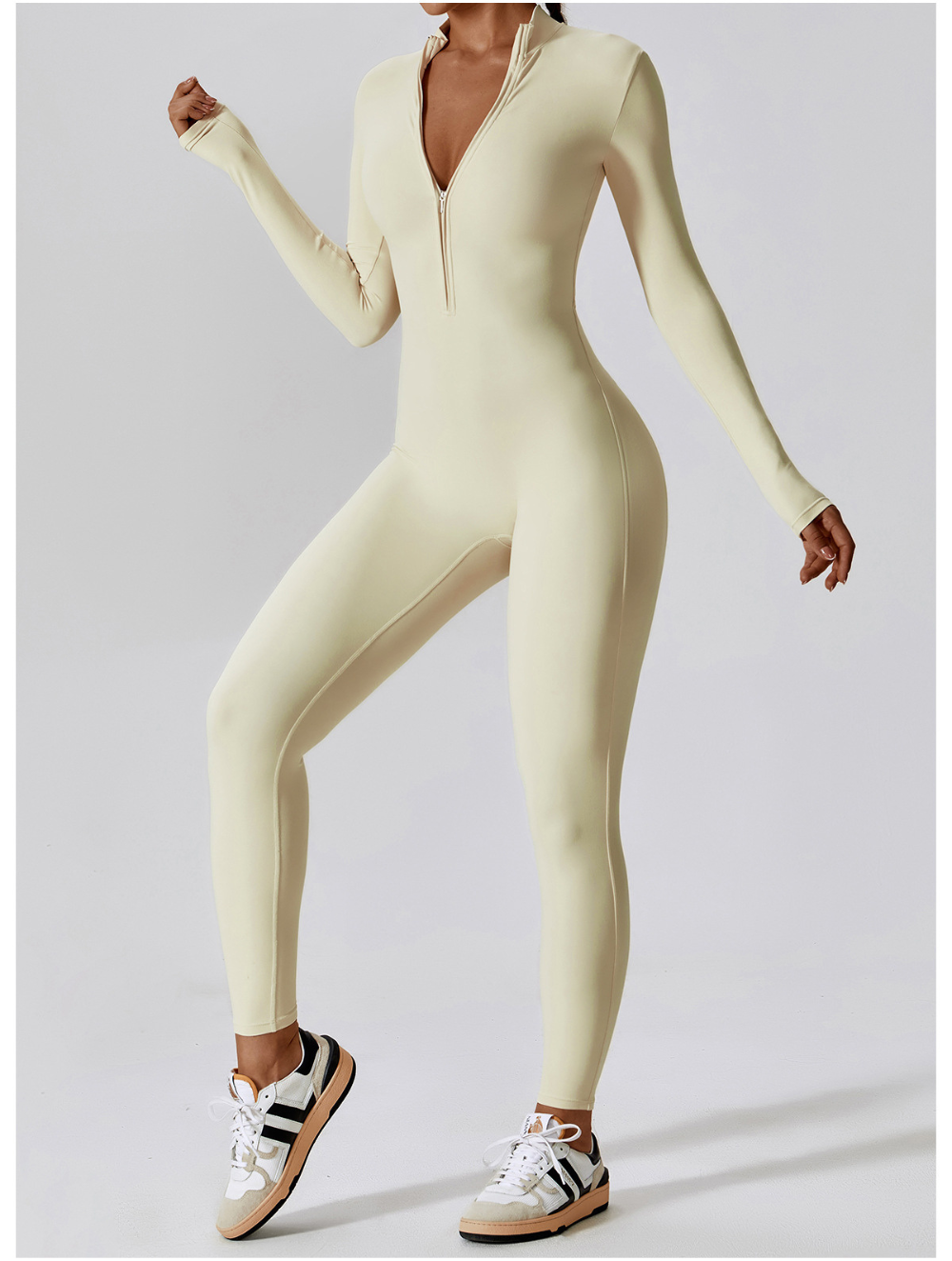 Kate | Shaping Yoga Fitness Jumpsuit with Long Sleeves
