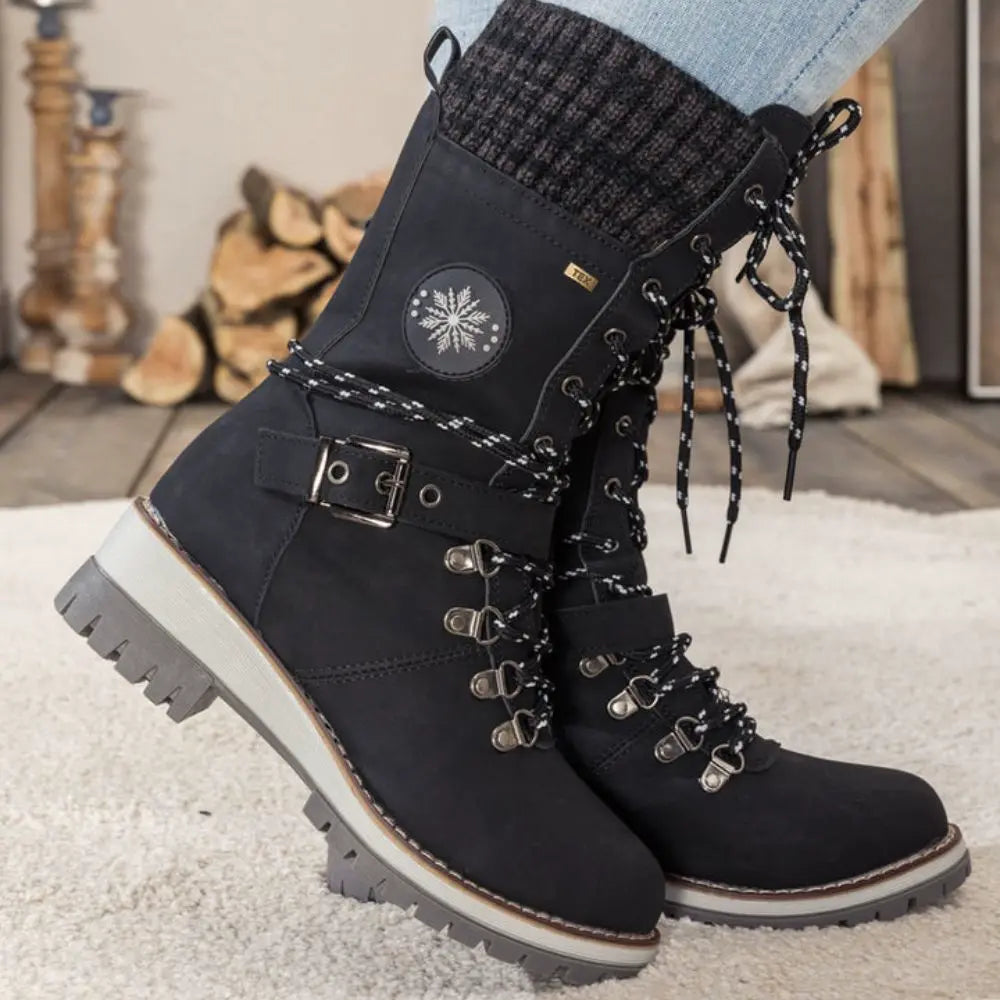 Ladies Boots – Sturdy Fit – Lace-up Closure – Ankle Strap – Grip Sole