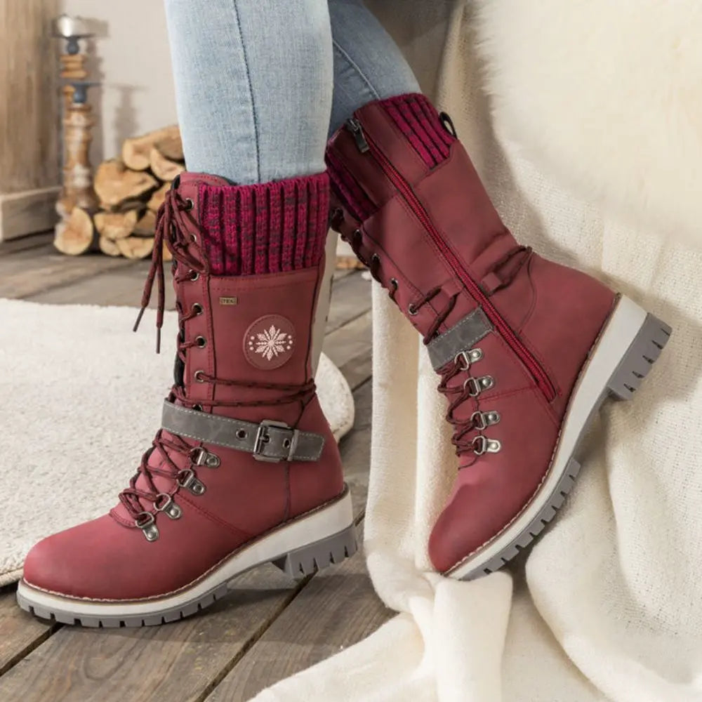 Ladies Boots – Sturdy Fit – Lace-up Closure – Ankle Strap – Grip Sole