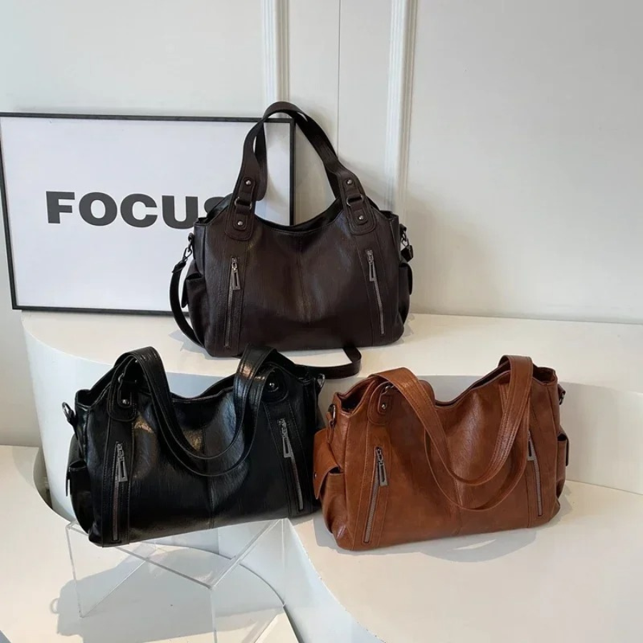 Ladies Handbag – Structured Design – Multiple Compartments – Metal Details – Hand/Shoulder Carryable