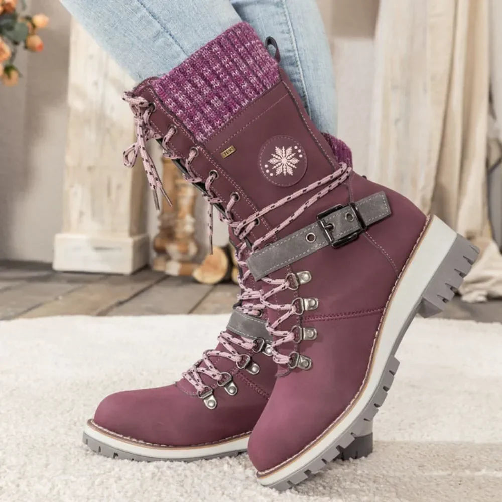 Ladies Boots – Sturdy Fit – Lace-up Closure – Ankle Strap – Grip Sole