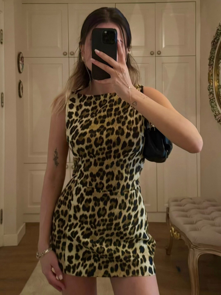Ladies Dress - Sleeveless - Fitted Model - Comfort Stretch - High Neck - Mini Length