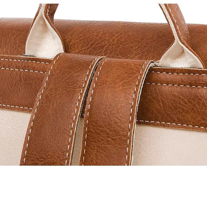 Unisex Backpack – Canvas & Faux Leather – Adjustable Shoulder Straps – Buckle Closure – Lightweight