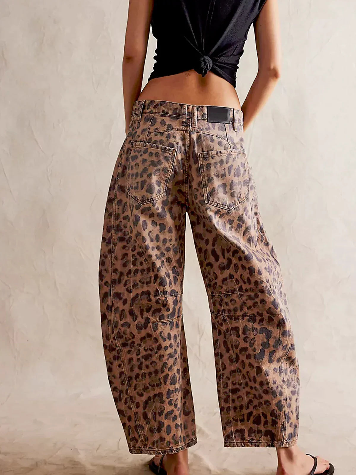 Ladies Pants - Wide Legs - High Waist - Comfortable Fit - Trendy Leopard Print