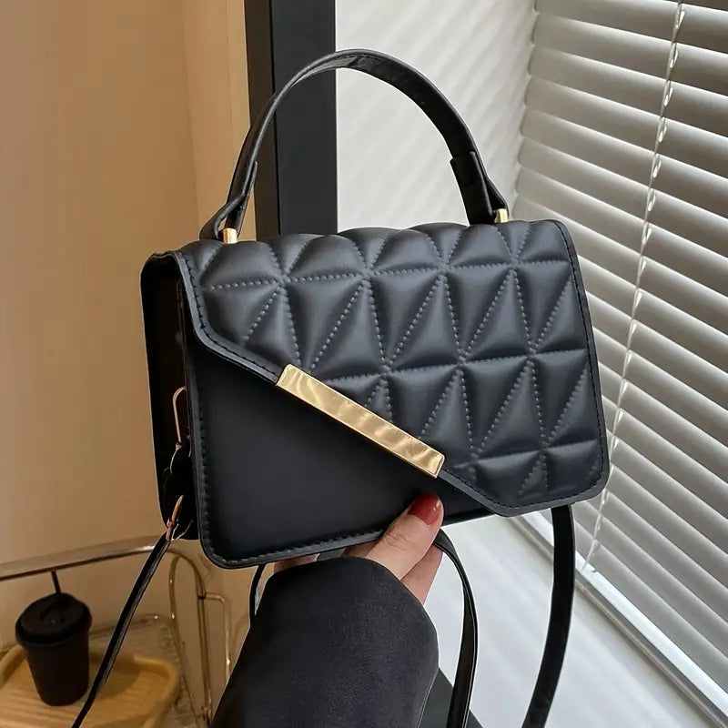 Checked Quilt - Crossbody Handbag