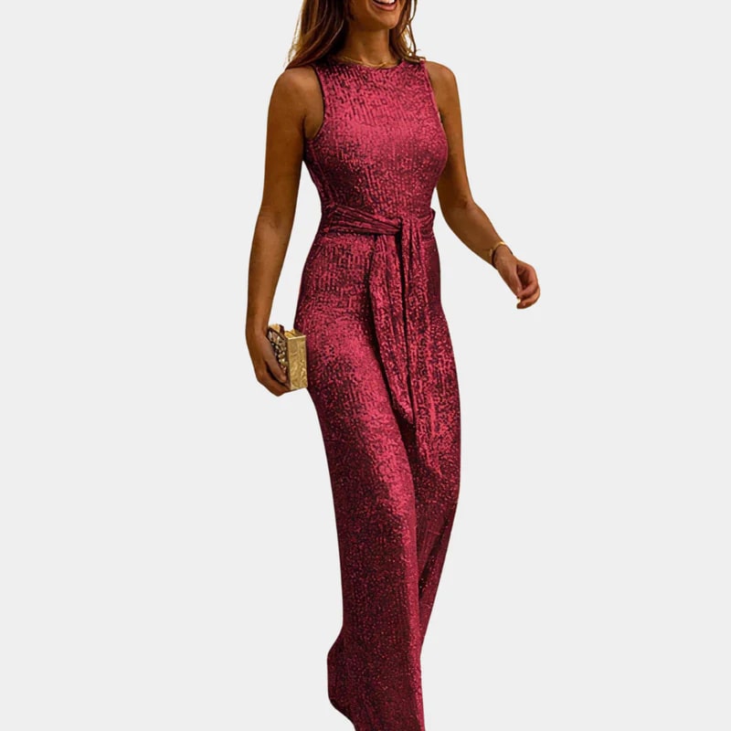 Ladies Maxi Dress – Sleeveless – Shiny Sequins – Elegant Fit – Gala Style