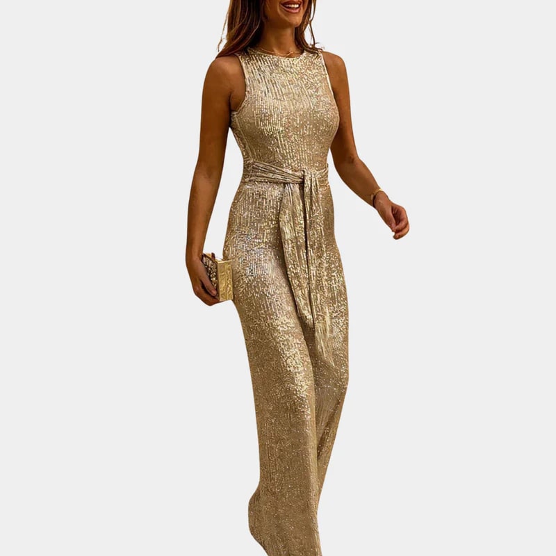 Ladies Maxi Dress – Sleeveless – Shiny Sequins – Elegant Fit – Gala Style