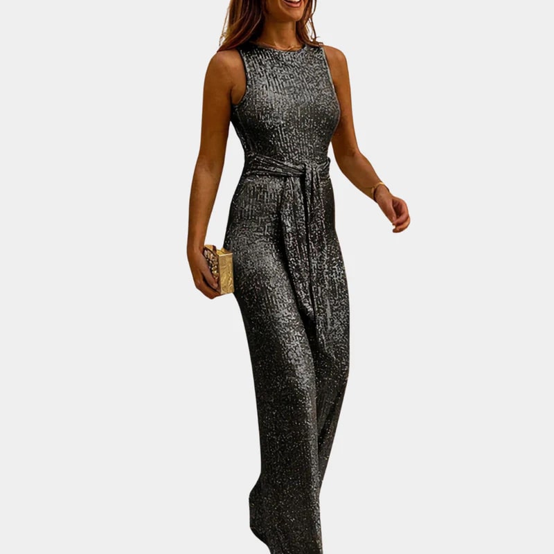 Ladies Maxi Dress – Sleeveless – Shiny Sequins – Elegant Fit – Gala Style
