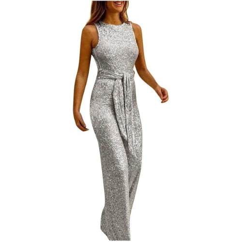 Ladies Maxi Dress – Sleeveless – Shiny Sequins – Elegant Fit – Gala Style