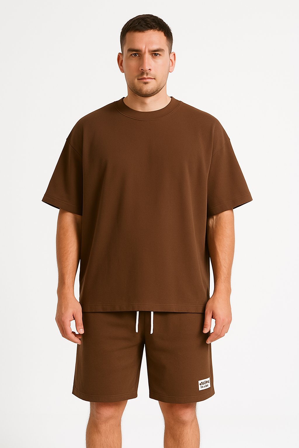 Men's Tracksuit – Cotton – Relaxed Fit – T-shirt with Short Sleeves – Shorts