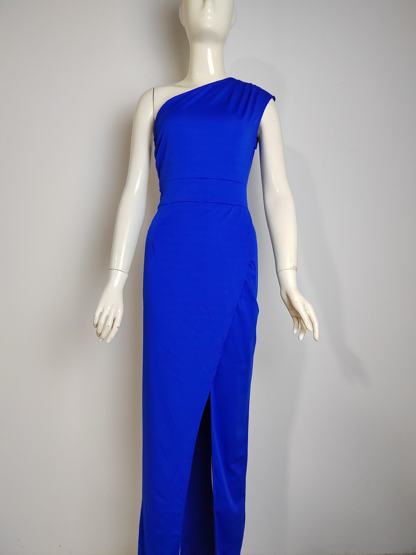 Ladies Evening Dress - One-Shoulder - High Slit - Floor-Length Elegant Fit