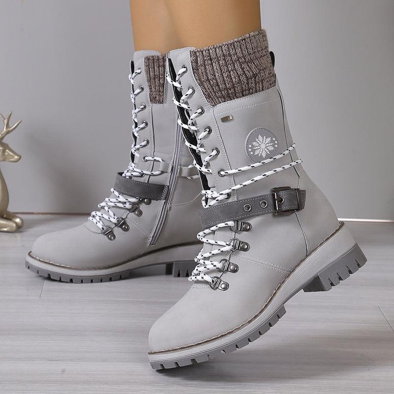 Ladies Boots – Sturdy Fit – Lace-up Closure – Ankle Strap – Grip Sole