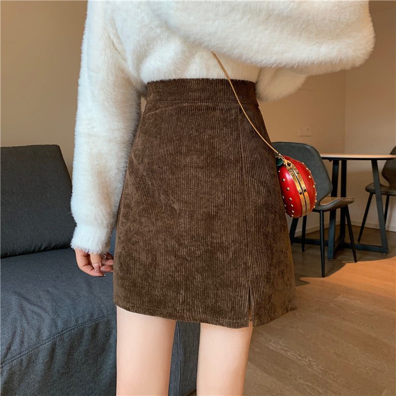Mila - Ribbed corduroy skirt