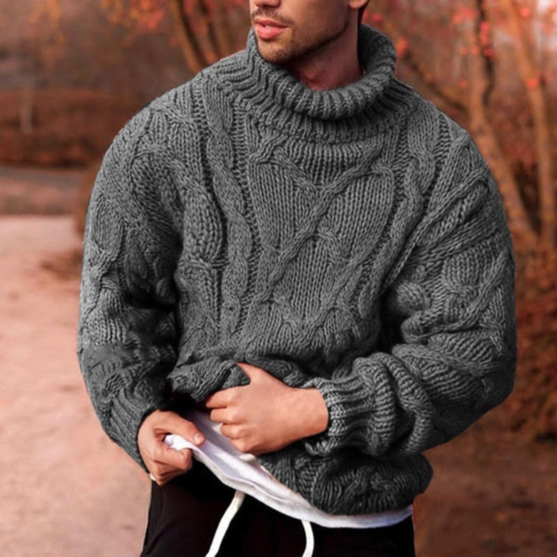 Leo Oversized Turtleneck Sweater | Cable-Knit Pullover Sweater
