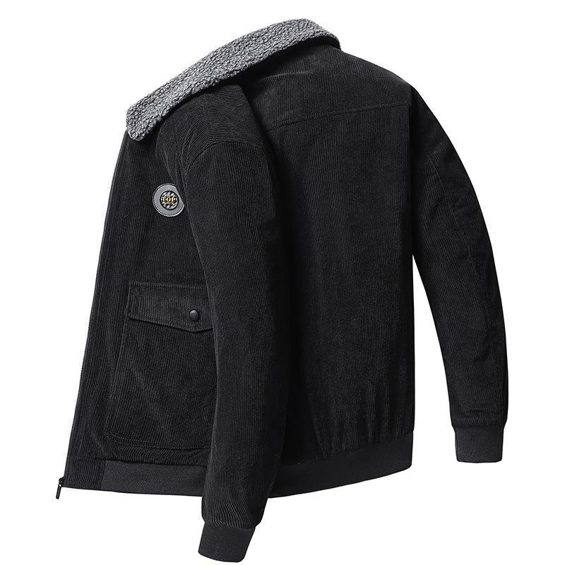 Men's Jacket – Corduroy – Loose Fit – Wool Lining – Buttons – Casual Style