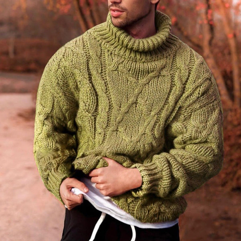 Leo Oversized Turtleneck Sweater | Cable-Knit Pullover Sweater