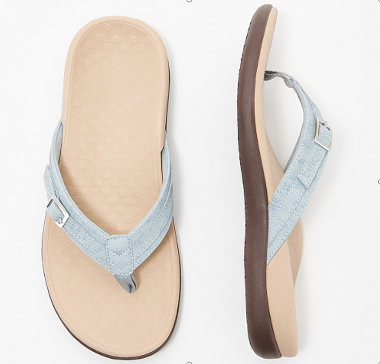 Ladies Sandals – Orthopedic Comfort – Flat Sole – Adjustable Buckle Strap – Open Toe