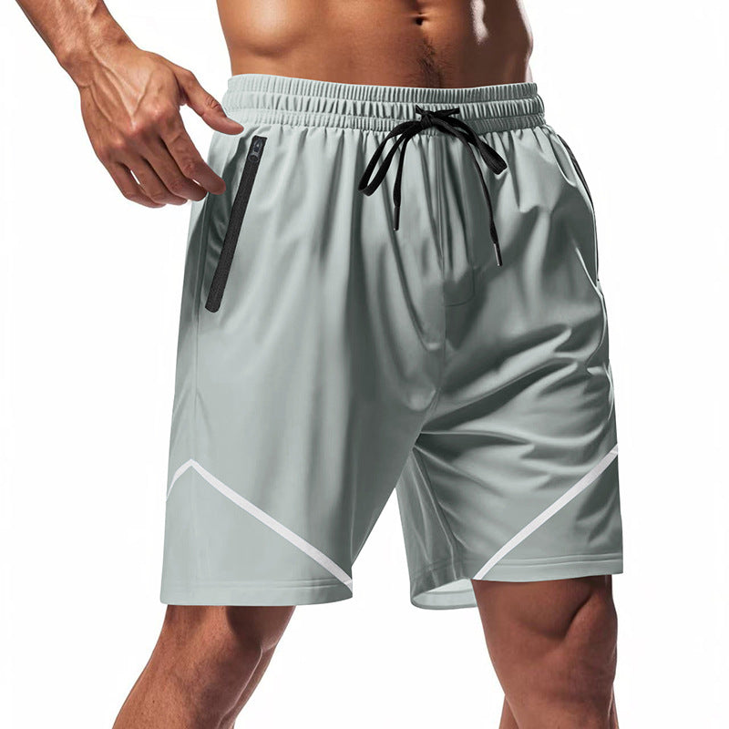 Men's Sport Shorts – Quick-Drying – Loose Fit – Knee-Length – Zipper Pockets – Drawstring