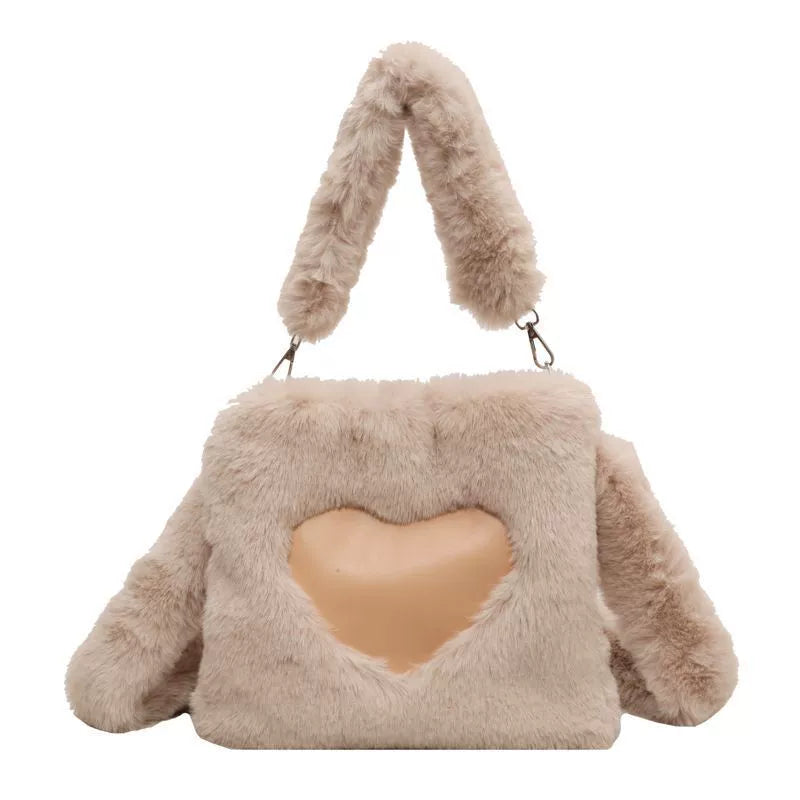 Ellie - Fluffy Heart-Shaped Tote Bag