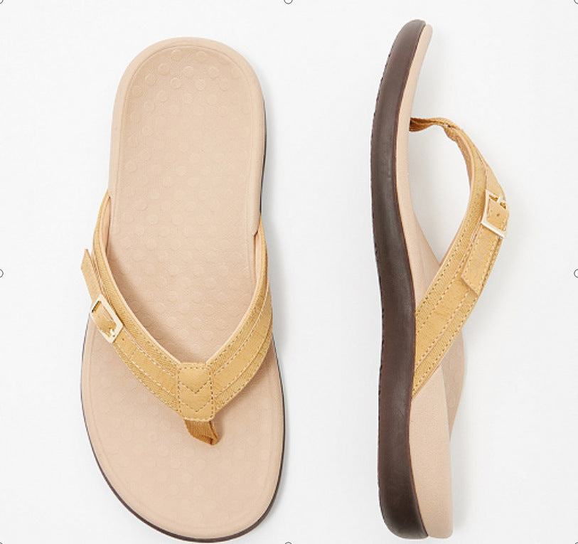 Ladies Sandals – Orthopedic Comfort – Flat Sole – Adjustable Buckle Strap – Open Toe