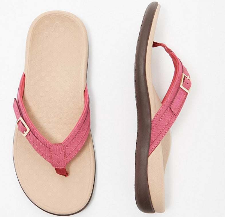 Ladies Sandals – Orthopedic Comfort – Flat Sole – Adjustable Buckle Strap – Open Toe