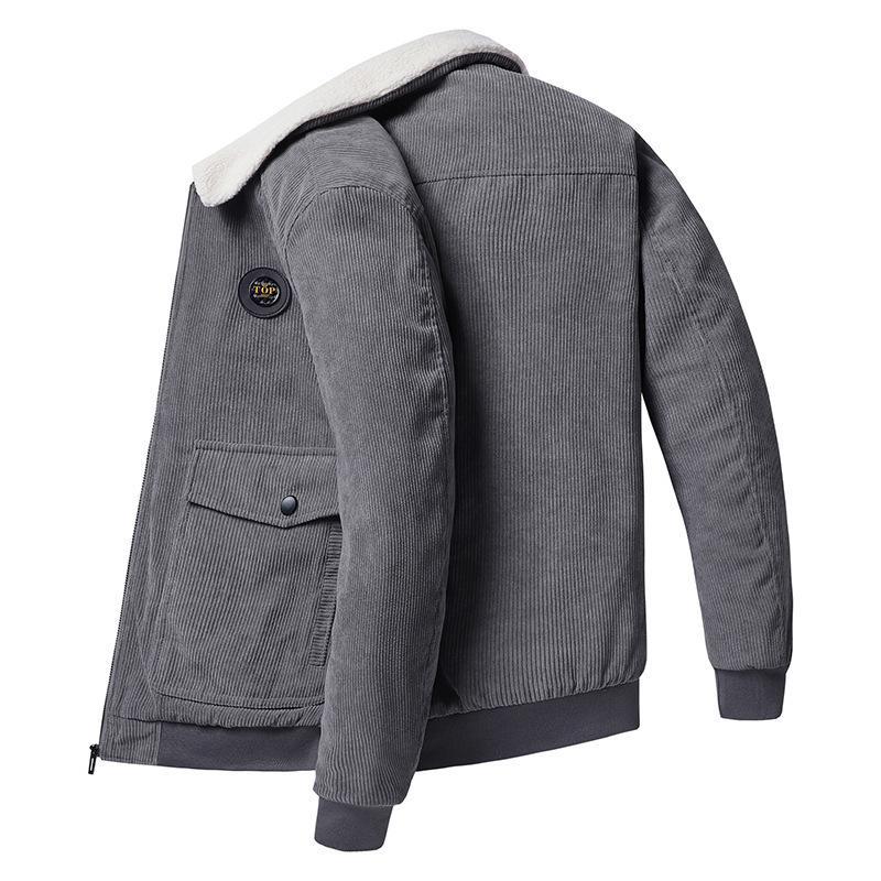 Men's Jacket – Corduroy – Loose Fit – Wool Lining – Buttons – Casual Style
