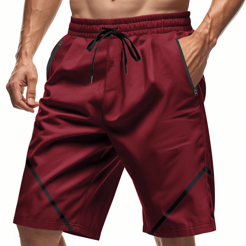 Men's Sport Shorts – Quick-Drying – Loose Fit – Knee-Length – Zipper Pockets – Drawstring