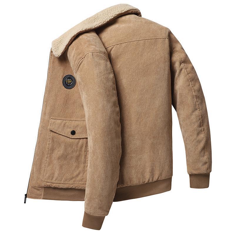 Men's Jacket – Corduroy – Loose Fit – Wool Lining – Buttons – Casual Style