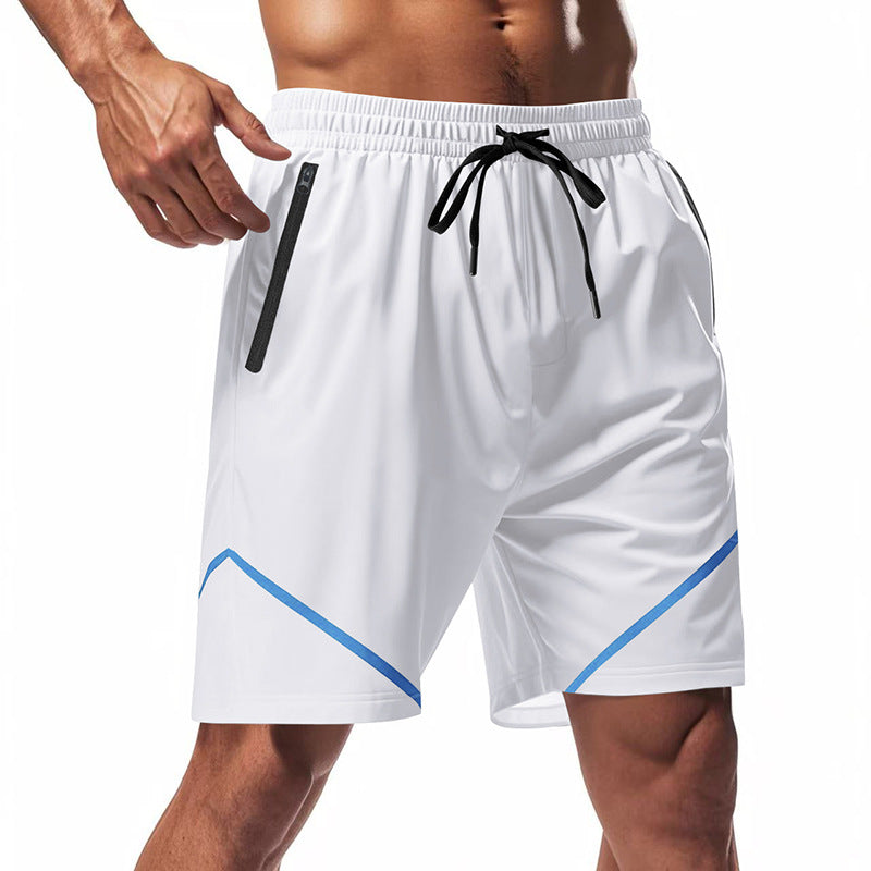 Men's Sport Shorts – Quick-Drying – Loose Fit – Knee-Length – Zipper Pockets – Drawstring