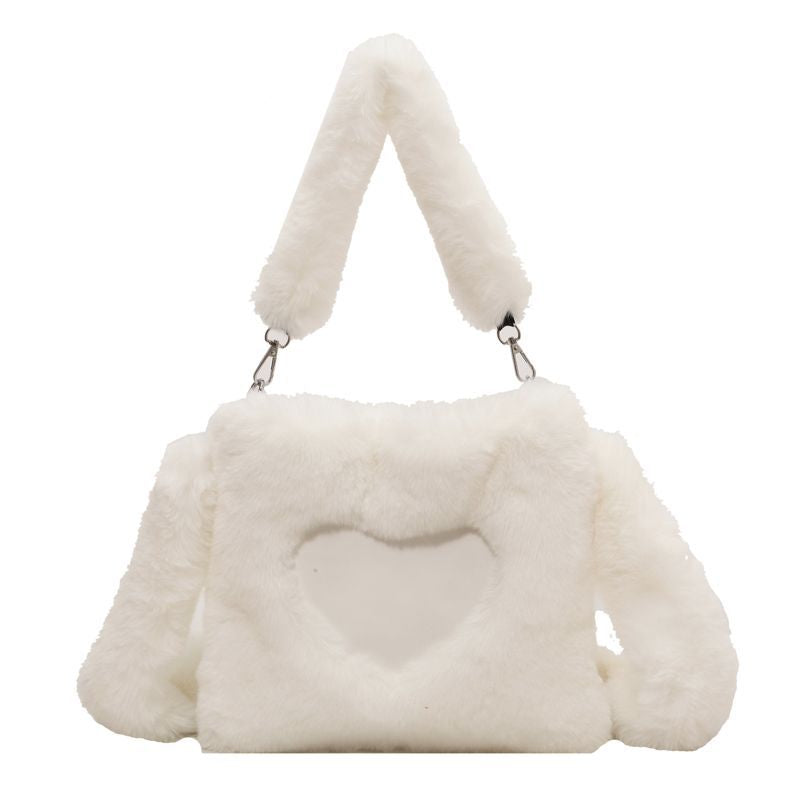 Ellie - Fluffy Heart-Shaped Tote Bag