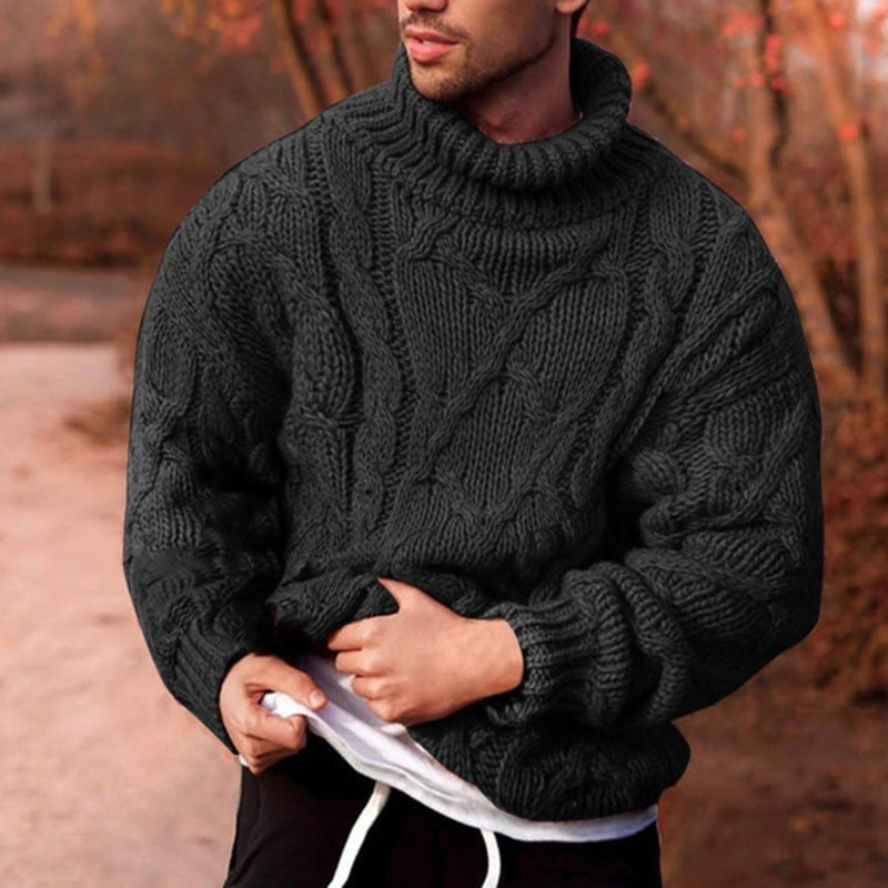 Leo Oversized Turtleneck Sweater | Cable-Knit Pullover Sweater