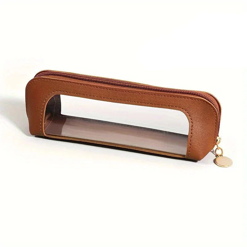 Case - Transparent Design - Faux Leather Finish - Zipper Closure - Practical Organizer