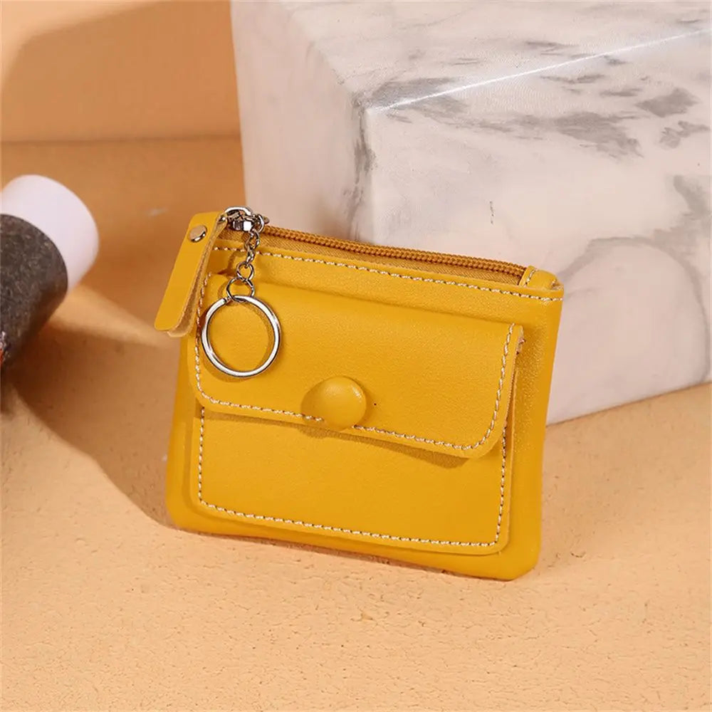 Wallet - Compact Design - PU Leather - Zipper Closure - Key Ring