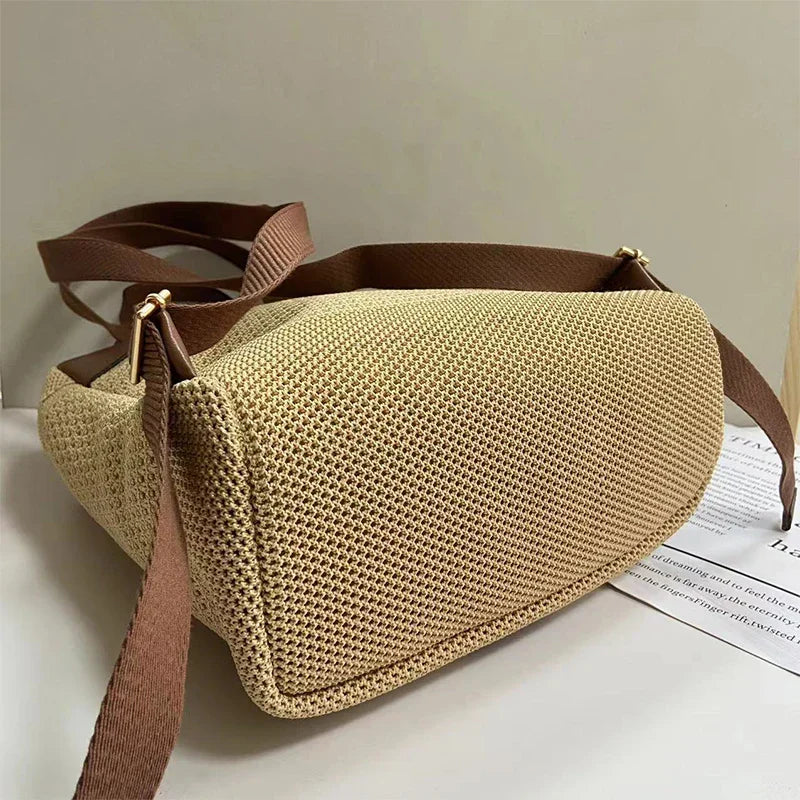 Women's Backpack – Woven Texture – Adjustable Straps – Zipper Closure – Fashionable Design