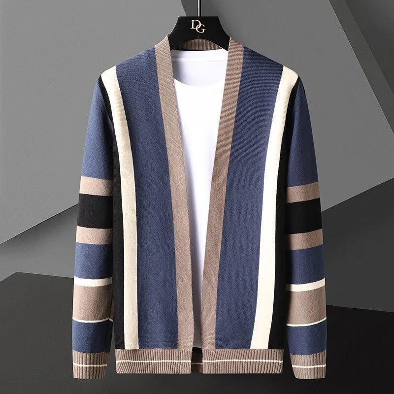 Noah Relaxed Fit Cardigan | Striped V-Neck Cardigan