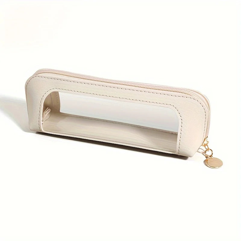 Case - Transparent Design - Faux Leather Finish - Zipper Closure - Practical Organizer